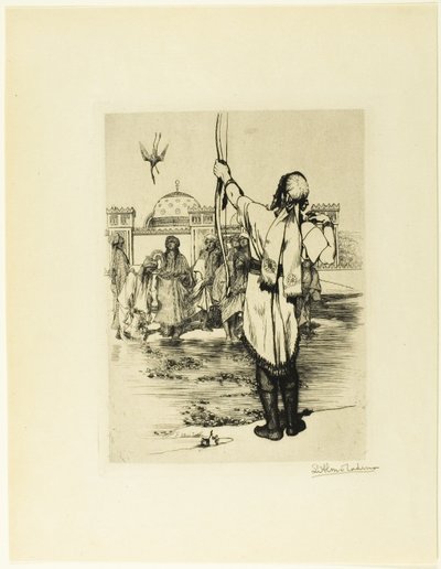 Der Bogenschütze, Frontispiz aus Das Epos der Könige, Geschichten nacherzählt von Firdusi von Sir Lawrence Alma Tadema