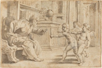 Putti testen die Tiefenwahrnehmung eines Mannes von Sir Peter Paul Rubens