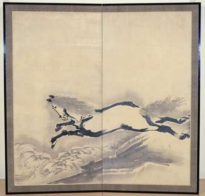 Pferdespringen, Japanisch, Edo-Periode, ca. 18. Jahrhundert von Soga Shohaku