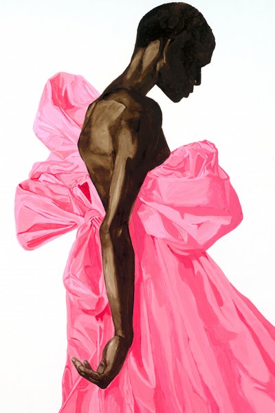Vibrantes rosa Schleifenkleid von Sophia Novosel