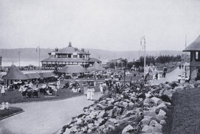 Gesamtansicht des Strandes, Durban (s/w Foto) von South African Photographer
