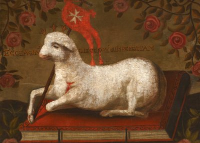 Agnus Dei mit Banner des Johanniterordens von Spanish School