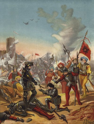 Gefangennahme von König Franz I. von Frankreich in der Schlacht von Pavia, Italien, 1525 von Spanish School
