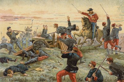 Giuseppe Garibaldi in der Schlacht von San Antonio del Santo, Uruguayischer Bürgerkrieg, 1846 von Spanish School