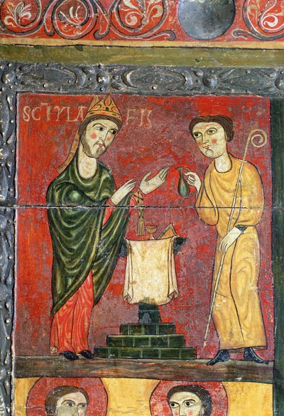 Messe von St. Hilaire, Altar, Detail, erste Hälfte des 13. Jahrhunderts von Spanish School