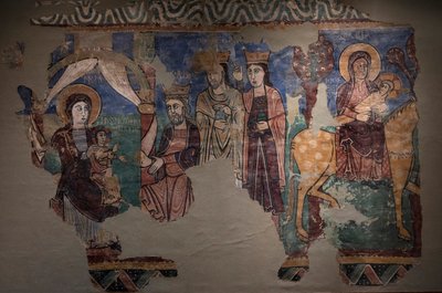 Wandmalerei Ursprung der Kirche Iglesia de la Asuncion de María en Navasa (Huesca). Ca 1200 von Spanish School