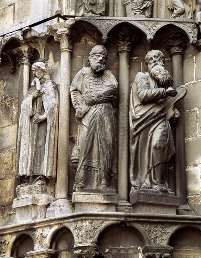 Skulptur aus der Kathedrale von Santa Maria de Burgos 1221-1568, Spanien. Tor von Sarmental von Spanish School