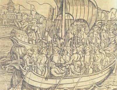 Die Entdeckung der Neuen Welt durch Christoph Kolumbus (1450-1596), Illustration aus 