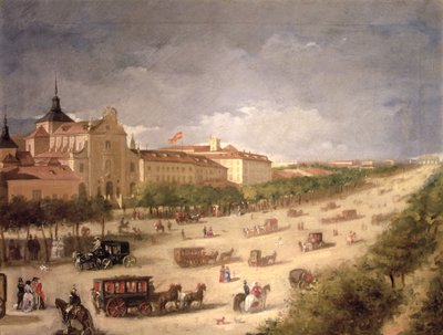 Ansicht der Calle de Alcala, Madrid von Spanish School