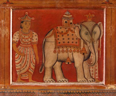 Wandgemälde eines Elefanten im Subdharama-Tempel, Dehiwala von Sri Lankan School