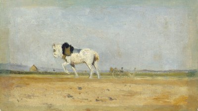 Ein Pflugpferd auf einem Feld, 1870-1874 von Stanislas Lepine