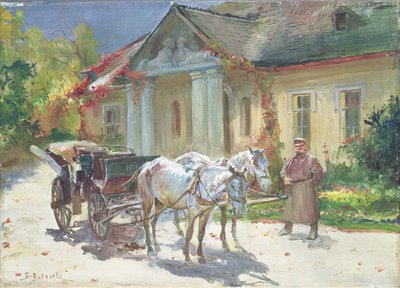 Vor einem polnischen Herrenhaus, ca. 1930 von Stanislaw Kaczor Batowski