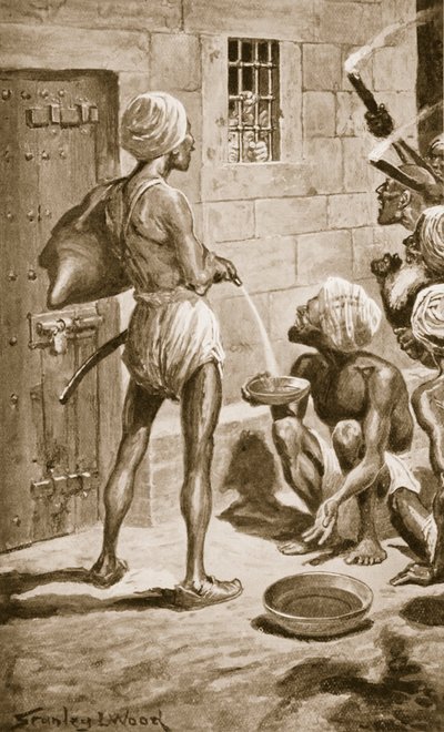 Das Schwarze Loch, Altes Fort William, 18. Juni 1756, Illustration aus 