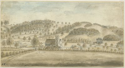 Colwich Kirche und Oakedge House von Stebbing Shaw