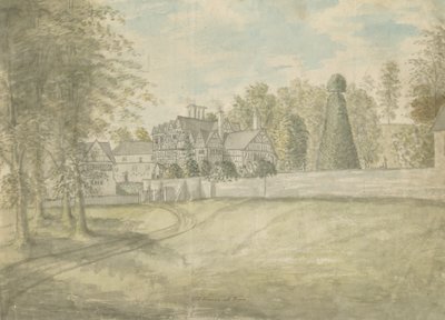 Great Barr Village - Altes Tudor-Haus: Aquarell, nd [1762-1802] von Stebbing Shaw