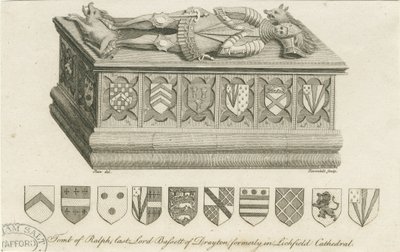 Lichfield Kathedrale - Grab von Lord Bassett: Gravur, undatiert [ca. 1791] von Stebbing Shaw