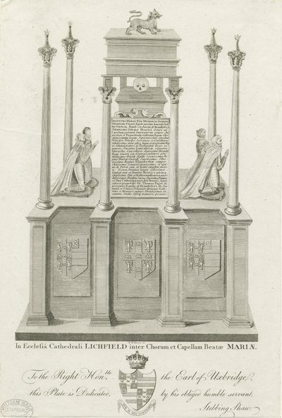 Lichfield Kathedrale - Grab von William Paget (Stich) von Stebbing Shaw