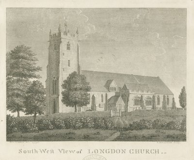 Longdon Kirche: Gravur von Stebbing Shaw