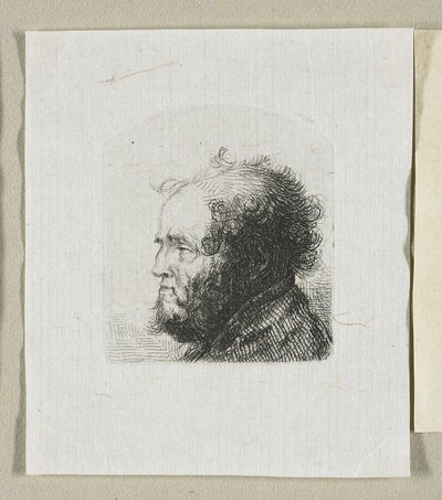 Kopf eines bärtigen Mannes im Profil nach links von Stefan Juliusz Norblin de la Gourdaine