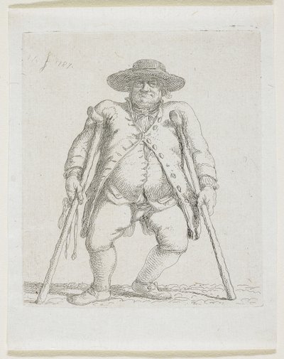 Mann mit Krücken; "Orlandini" von Stefan Juliusz Norblin de la Gourdaine