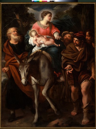 Die fliehende Heilige Familie und der Dieb Tito, ca. 1670 von Stefano Magnasco