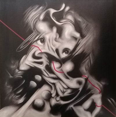 Unheimliches abstraktes Porträt von Stefano Mazzolini