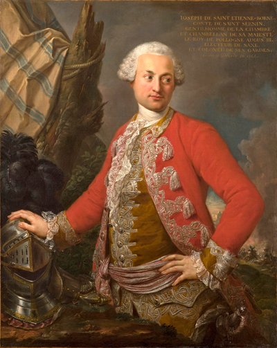 Porträt von Joseph de Saint Étienne Borne, Comte de Saint Sernin, Königlicher Polnischer und Kurfürstlich Sächsischer Kammerherr, Hauptmann der Garde und Generaladjutant der Infanterie, 1755 von Stefano Torelli