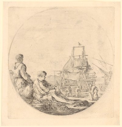 Afrikanischer und europäischer Matrose bei einem Schiff von Stefano della Bella