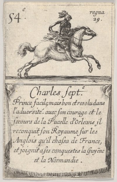Charles Sept.-e Prince facile..., aus dem Spiel der Könige von Frankreich Jeu des Rois de Fr..., 1644 von Stefano della Bella