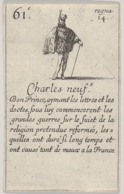 Charles neuf.-e Bon Prince, aus dem Spiel der Könige von Frankreich, 1644 von Stefano della Bella