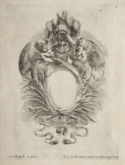 Sammlung verschiedener Launen und neuer Entwürfe von Kartuschen und Ornamenten: Nr. 5 von Stefano della Bella