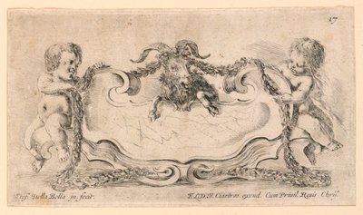 Wappen, Nr. 17 aus "Raccolta di varii cappriccii et nove inventioni di cartelle et ornamenti" von Stefano della Bella
