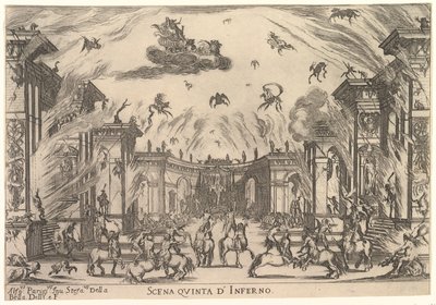 Fünfte Szene, das Inferno, aus „Le nozze degli Dei“ von Stefano della Bella