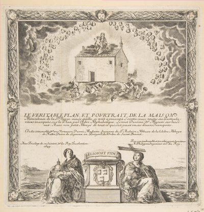Frontispiz für Le Véritable Plan et Pourtrait de la Maison de la Ste. Vierge, 1649 von Stefano della Bella