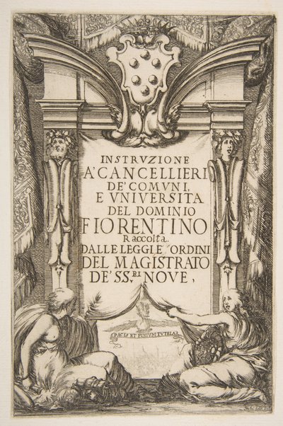 Frontispiz für die Instruzione a Cancellieri, 1635 von Stefano della Bella