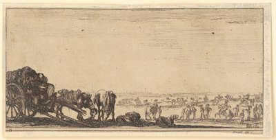 Karren mit zwei Pferden von Stefano della Bella