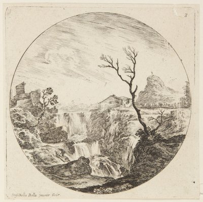Landschaft (Landschaften und Ruinen Roms, 7) von Stefano della Bella