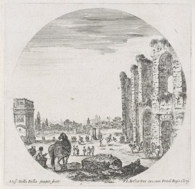 Landschaft mit dem Kolosseum und dem Konstantinsbogen (Landschaften und Ruinen in Rom) von Stefano della Bella