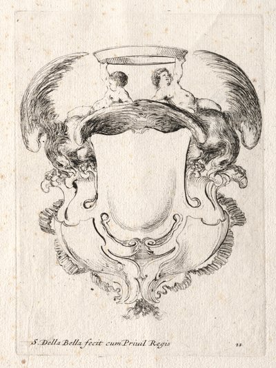 Neues Modell für eine Kartusche, 1647 von Stefano della Bella