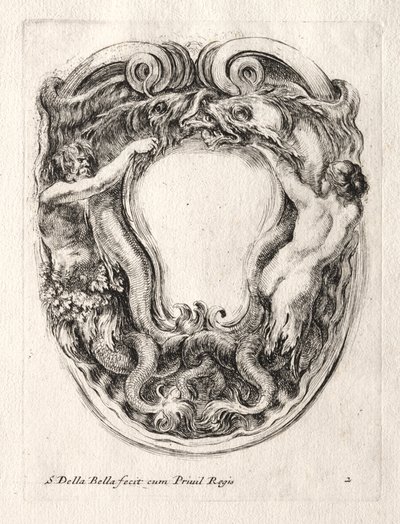 Neues Modell für eine Kartusche, 1647 von Stefano della Bella