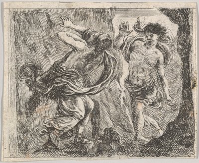 Orpheus und Eurydike, aus Spiel der Mythologie von Stefano della Bella