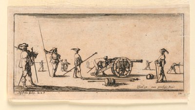 Platte 10, aus "Desseins de Queleques Conduites de Troupes, Canons, et Ataques de Villes" von Stefano della Bella