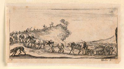 Tafel 4, aus "Desseins de Queleques Conduites de Troupes, Canons, et Ataques de Villes" von Stefano della Bella