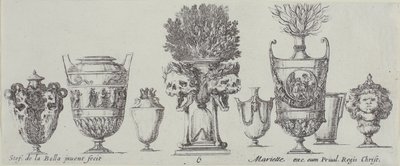 Platte sechs aus Sammlung verschiedener Vasen von Stefano della Bella