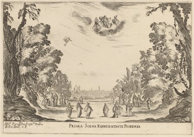 Erste Szene darstellend Florenz, 1637 von Stefano della Bella