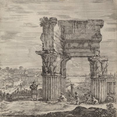 Tempel der Concordia und Forum Romanum, 1656 von Stefano della Bella