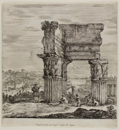 Tempel der Concordia und das Römische Forum von Stefano della Bella