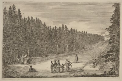 Die Allee der Springbrunnen von Stefano della Bella