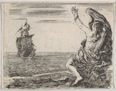 Theseus und Ariadne, aus Spiel der Mythologie, 1644 von Stefano della Bella