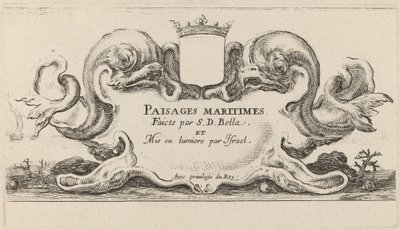 Titelblatt für Paysages maritimes, 1644 von Stefano della Bella